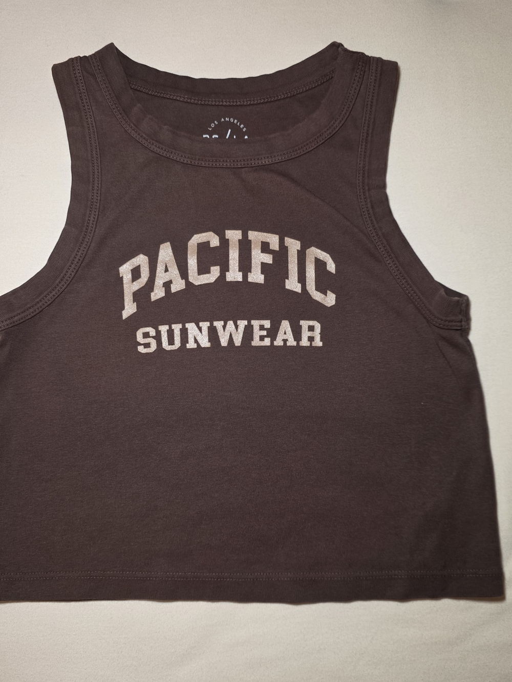 Pacific Sunwear Chocolate Brown Logo Crop Tank